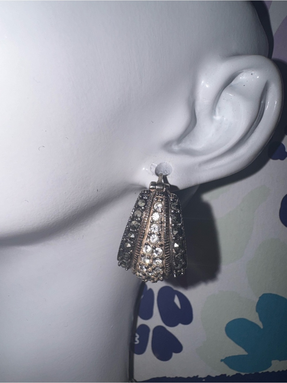 Cubic zirconia and Marcasite 925 vintage earrings